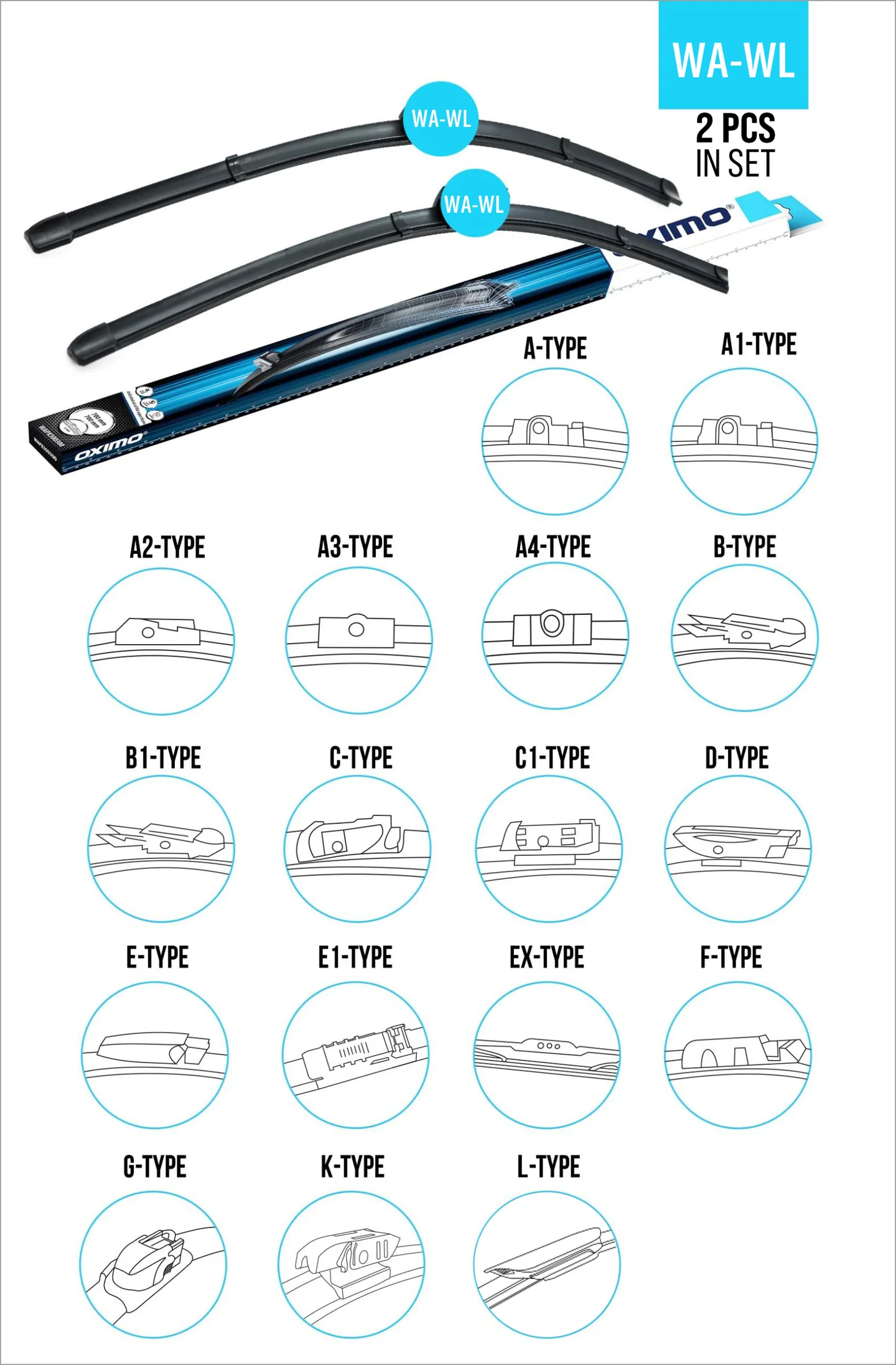 Комплект щіток склоочисника модельні безкаркасні - WBP300300 - 2